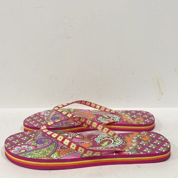 Vera Bradley Floral Flip Flop Slip On Sandals Womens Sz 9-10 colorful Hippy Chic - Picture 2 of 8